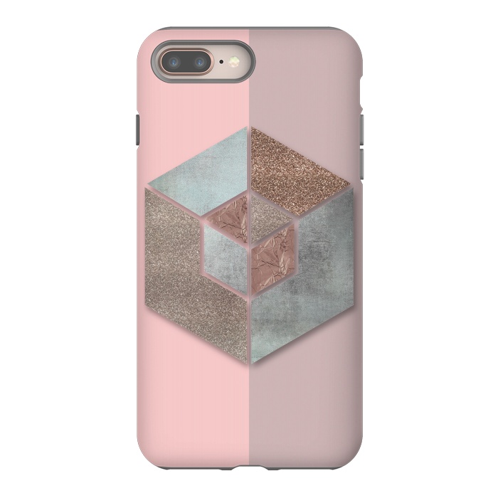 iPhone 7 plus StrongFit Rosegold Blush Geometry 2 by Andrea Haase