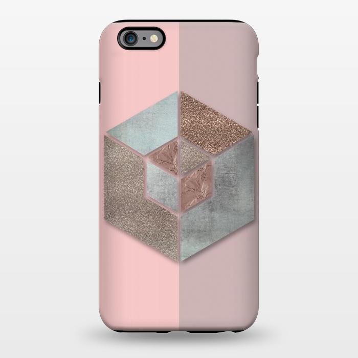 iPhone 6/6s plus StrongFit Rosegold Blush Geometry 2 by Andrea Haase