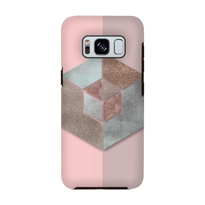 Galaxy S8 StrongFit Rosegold Blush Geometry 2 by Andrea Haase