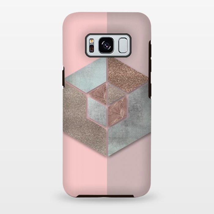 Galaxy S8 plus StrongFit Rosegold Blush Geometry 2 by Andrea Haase