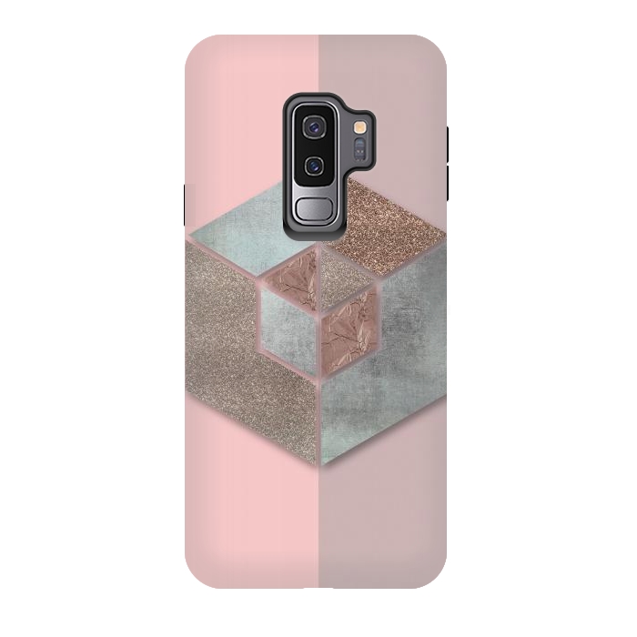 Galaxy S9 plus StrongFit Rosegold Blush Geometry 2 by Andrea Haase
