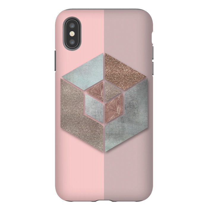 iPhone Xs Max StrongFit Rosegold Blush Geometry 2 by Andrea Haase