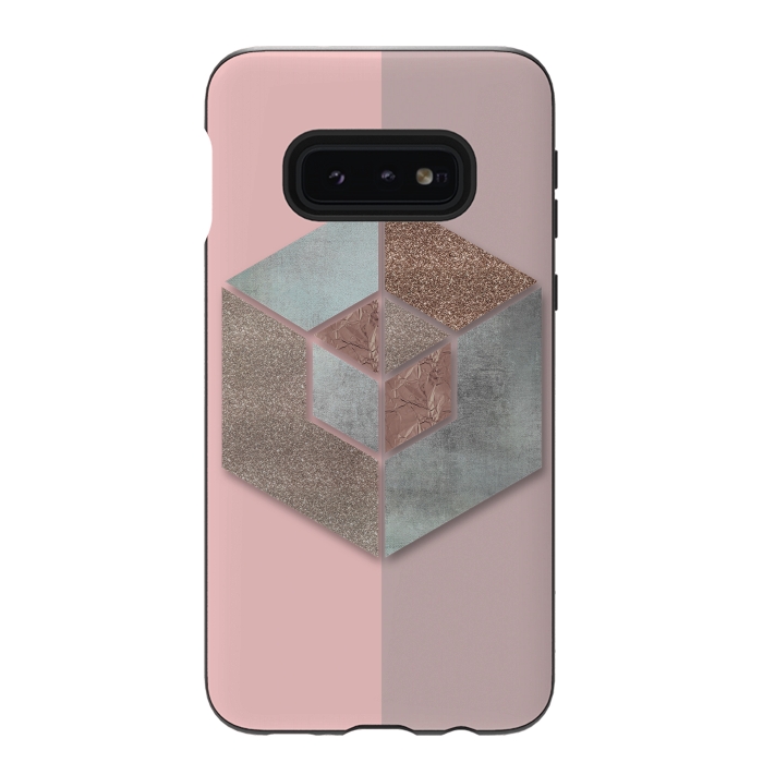 Galaxy S10e StrongFit Rosegold Blush Geometry 2 by Andrea Haase