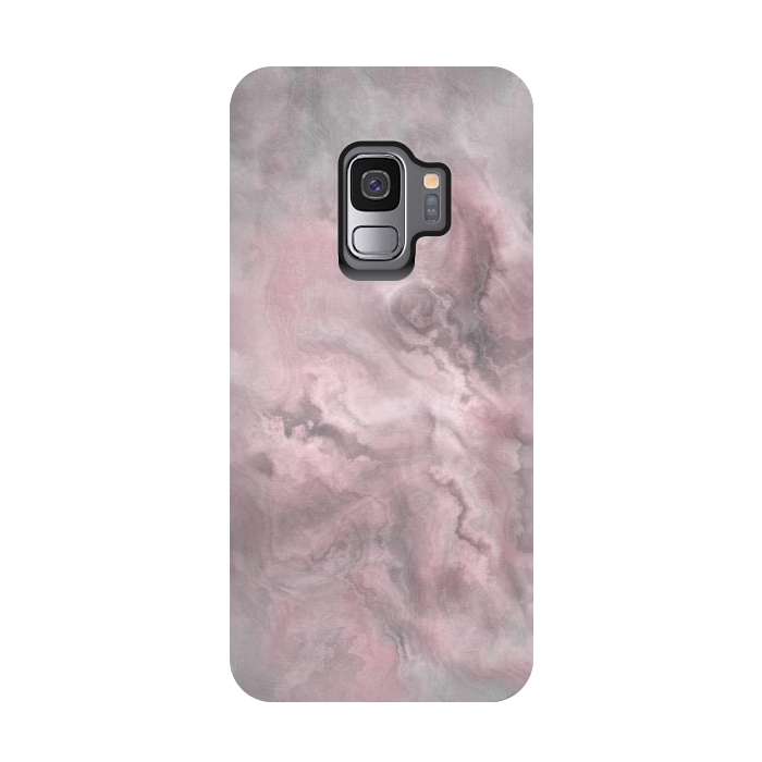 Galaxy S9 StrongFit Blush Grey Marble by Andrea Haase