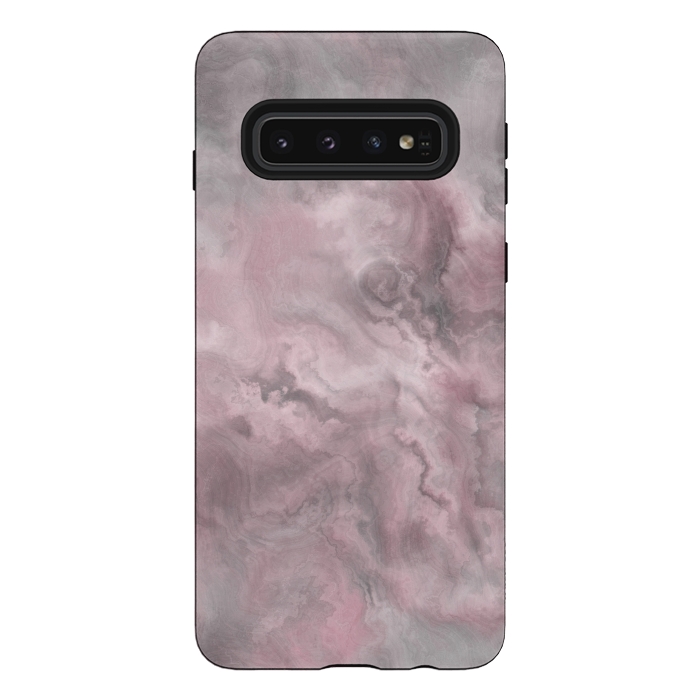 Galaxy S10 StrongFit Blush Grey Marble by Andrea Haase