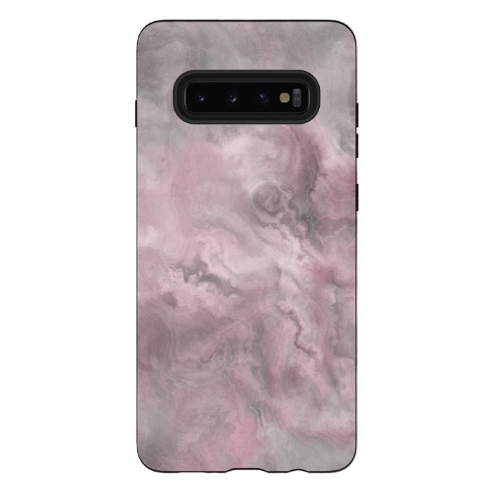 Galaxy S10 plus StrongFit Blush Grey Marble by Andrea Haase