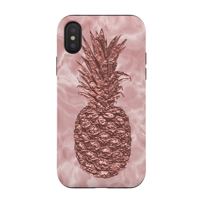 iPhone Xs / X StrongFit Precious Pineapple Blush Rosegold by Andrea Haase