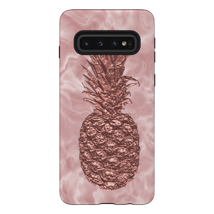 Galaxy S10 StrongFit Precious Pineapple Blush Rosegold by Andrea Haase