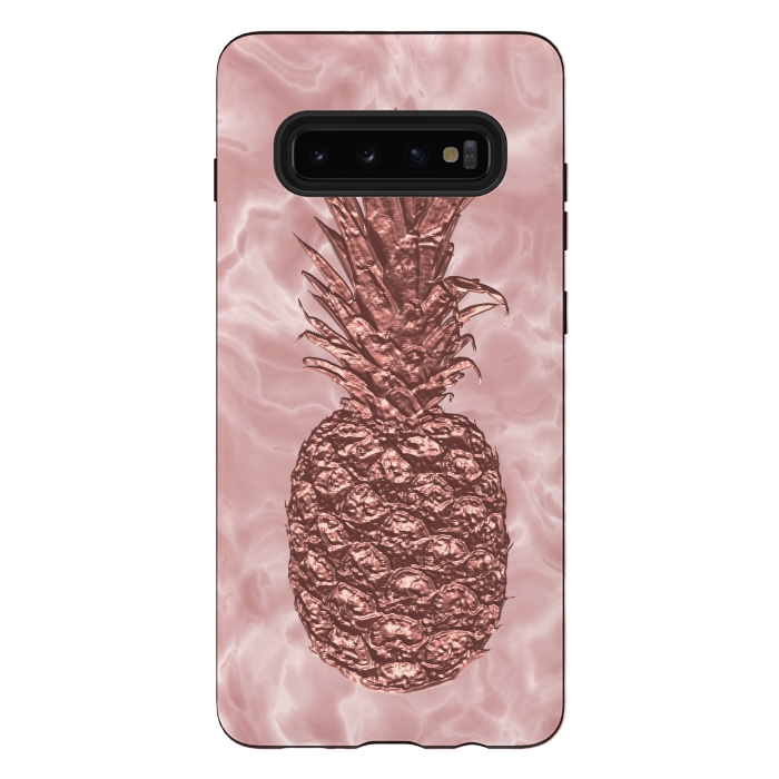 Galaxy S10 plus StrongFit Precious Pineapple Blush Rosegold by Andrea Haase