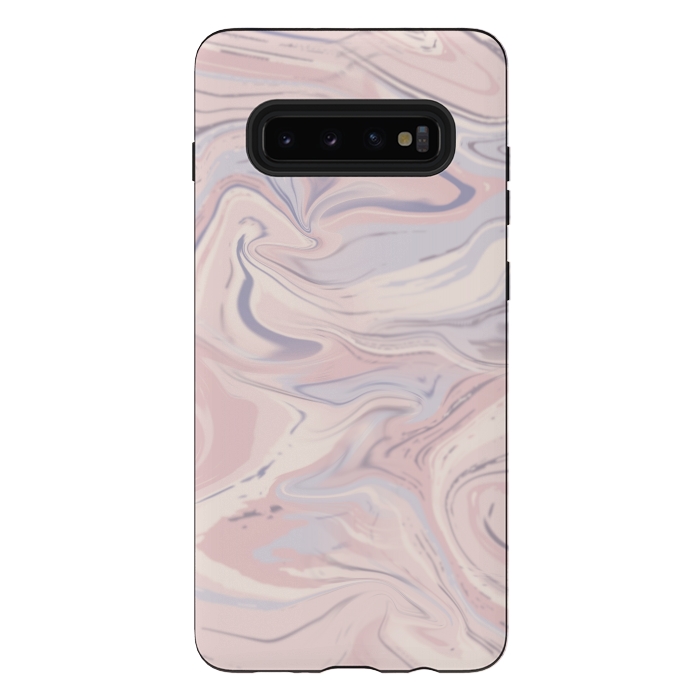 Galaxy S10 plus StrongFit Blush And Purple Marble Elegance by Andrea Haase