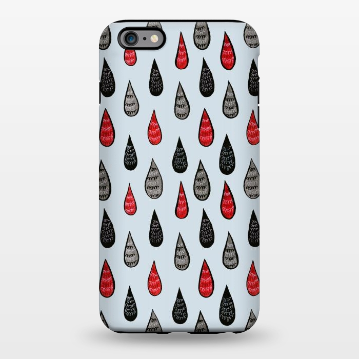 iPhone 6/6s plus StrongFit Weird Rain Drops Ink Pattern In Red Black Grey by Boriana Giormova