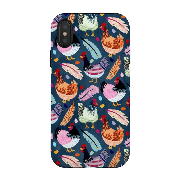 iPhone Xs / X StrongFit Trendy Chickens  by Tigatiga