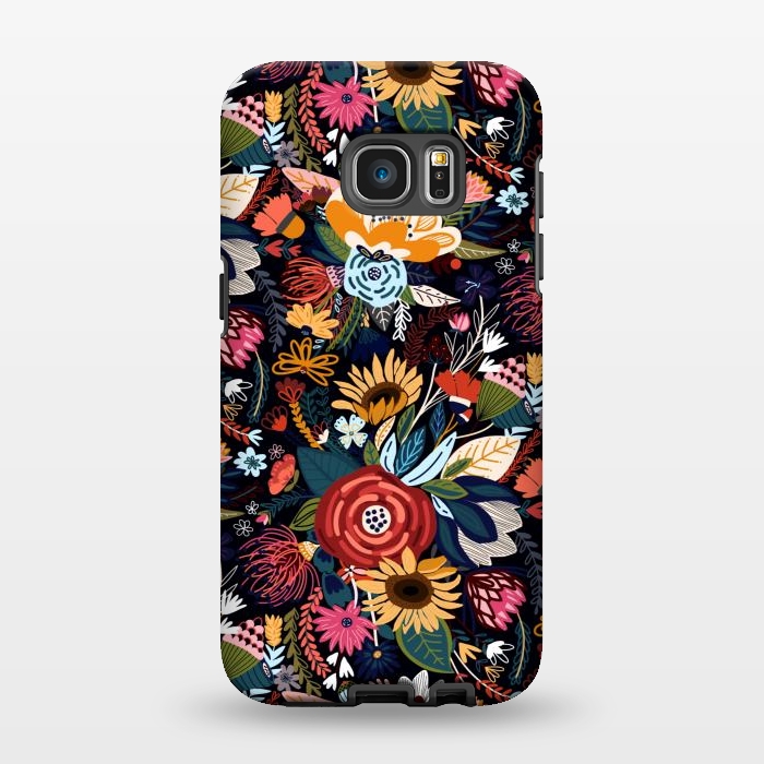 Galaxy S7 EDGE StrongFit Popping Moody Floral  by Tigatiga