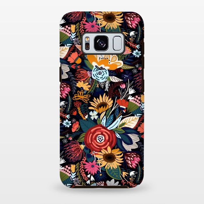 Galaxy S8 plus StrongFit Popping Moody Floral  by Tigatiga