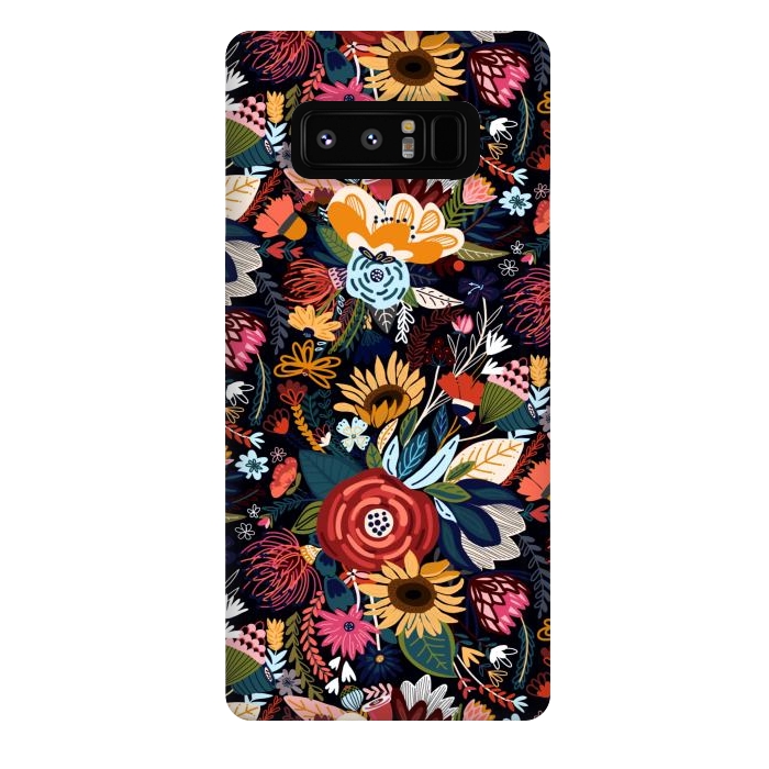 Galaxy Note 8 StrongFit Popping Moody Floral  by Tigatiga