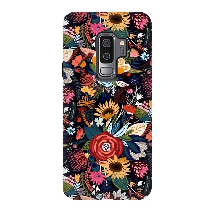 Galaxy S9 plus StrongFit Popping Moody Floral  by Tigatiga