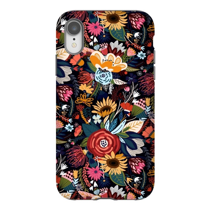 iPhone Xr StrongFit Popping Moody Floral  by Tigatiga