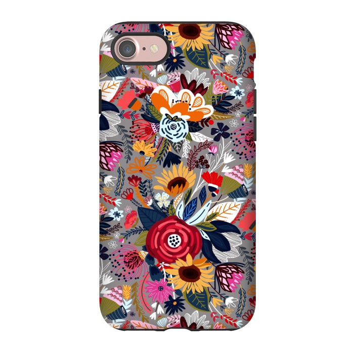 iPhone 7 StrongFit Popping Floral - Pink  by Tigatiga