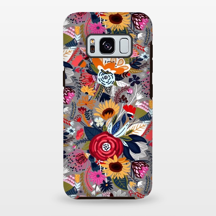 Galaxy S8 plus StrongFit Popping Floral - Pink  by Tigatiga