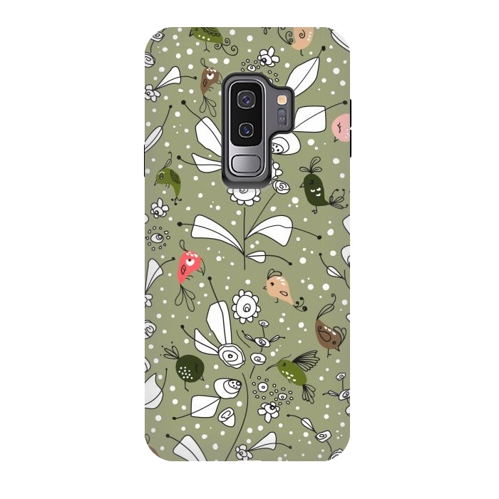 Galaxy S9 plus StrongFit Bye Bye Birdie - Green by Paula Ohreen