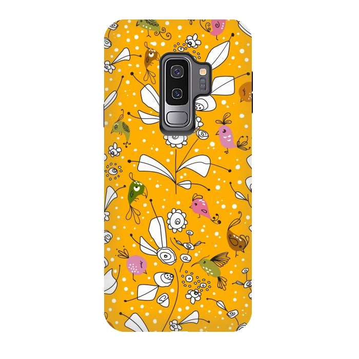 Galaxy S9 plus StrongFit Bye Bye Birdie - Yellow by Paula Ohreen
