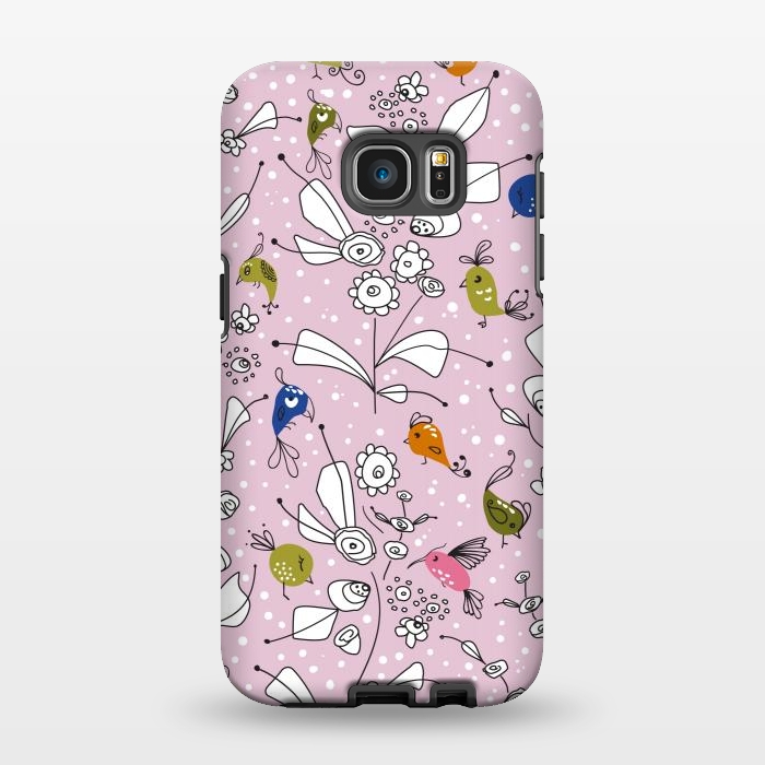 Galaxy S7 EDGE StrongFit Bye Bye Birdie - Pink by Paula Ohreen