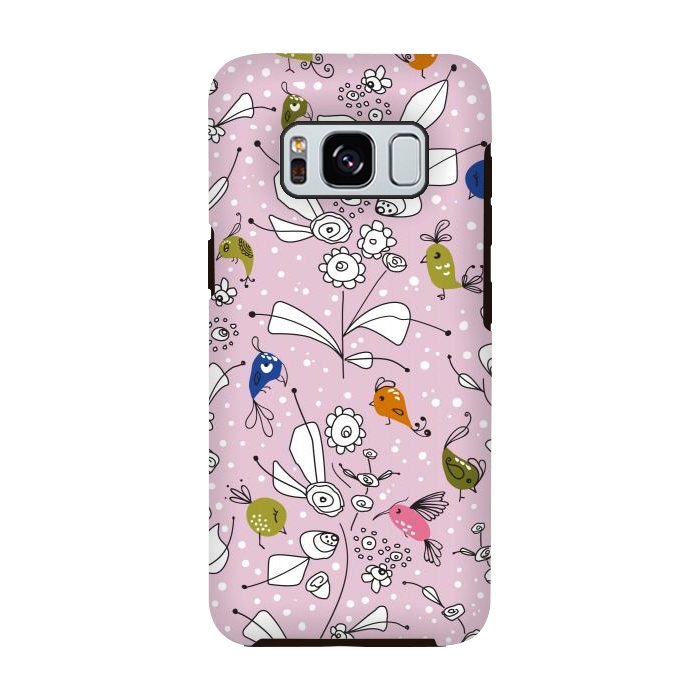 Galaxy S8 StrongFit Bye Bye Birdie - Pink by Paula Ohreen
