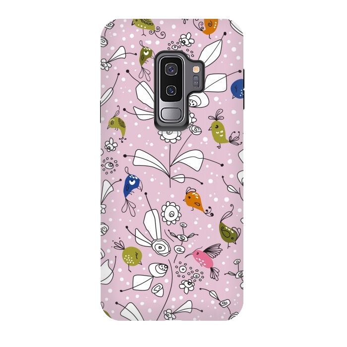 Galaxy S9 plus StrongFit Bye Bye Birdie - Pink by Paula Ohreen
