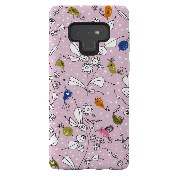 Galaxy Note 9 StrongFit Bye Bye Birdie - Pink by Paula Ohreen