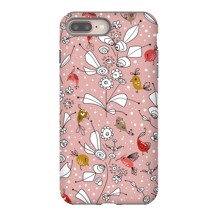 iPhone 7 plus StrongFit Bye Bye Birdie - Dusty Rose by Paula Ohreen