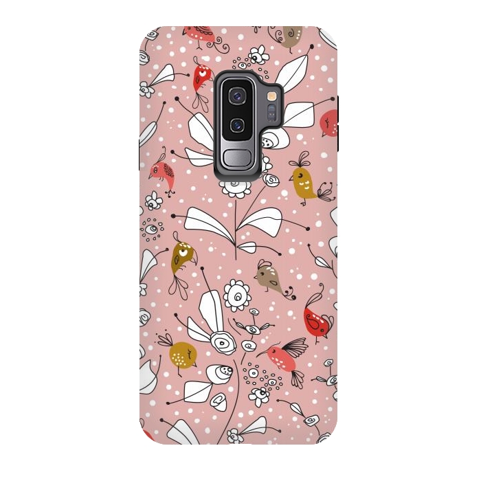 Galaxy S9 plus StrongFit Bye Bye Birdie - Dusty Rose by Paula Ohreen