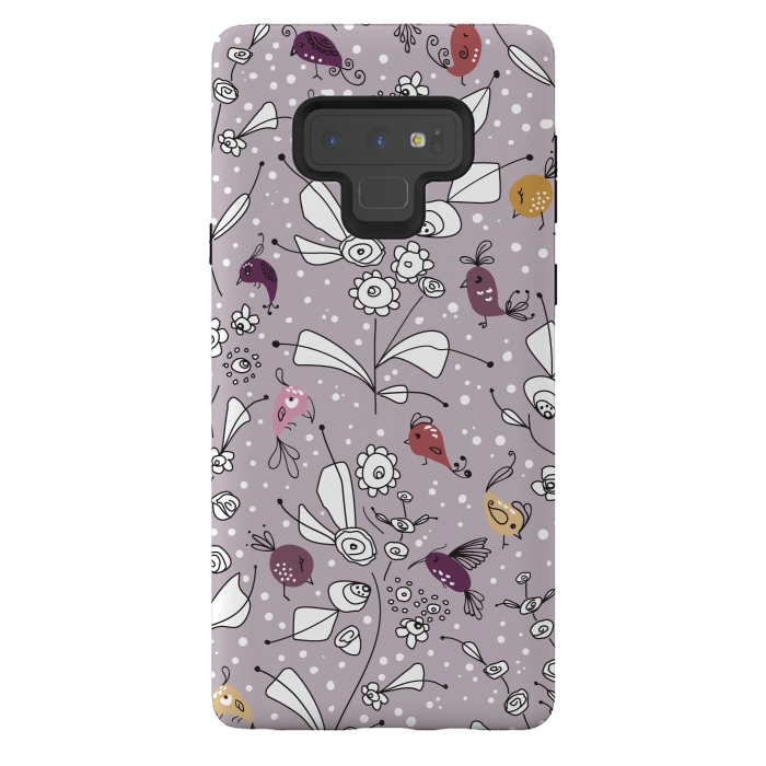 Galaxy Note 9 StrongFit Bye Bye Birdie - Purple by Paula Ohreen