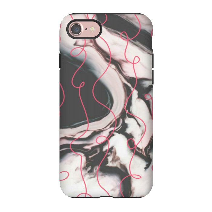 iPhone 7 StrongFit Marble pink curls by CAS