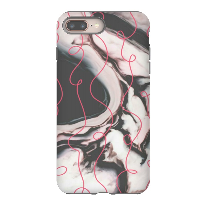 iPhone 7 plus StrongFit Marble pink curls by CAS