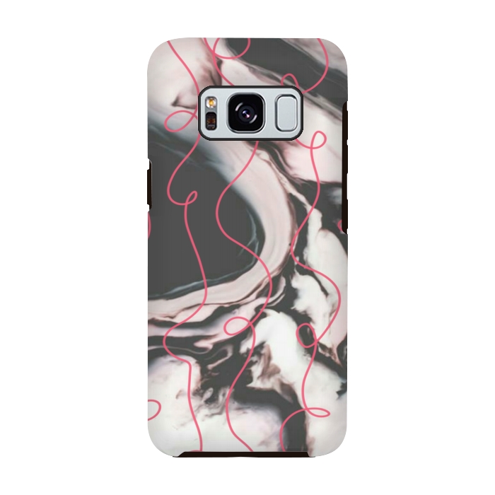 Galaxy S8 StrongFit Marble pink curls by CAS
