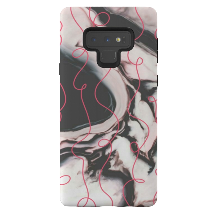 Galaxy Note 9 StrongFit Marble pink curls by CAS