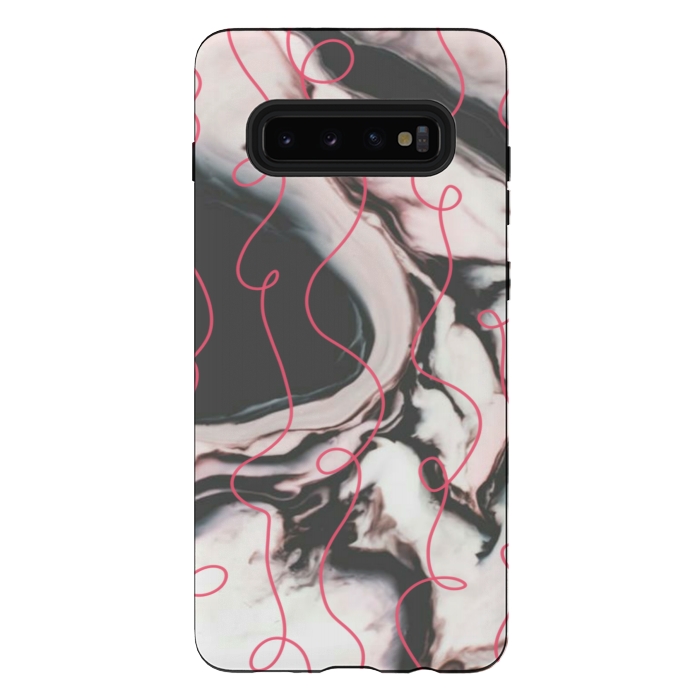 Galaxy S10 plus StrongFit Marble pink curls by CAS
