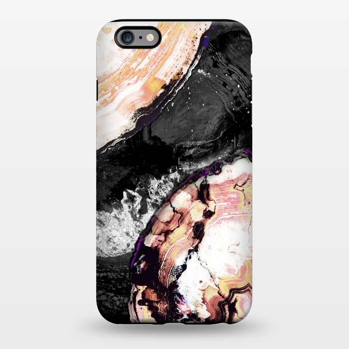 iPhone 6/6s plus StrongFit Brushed agata gold black marble by Oana 