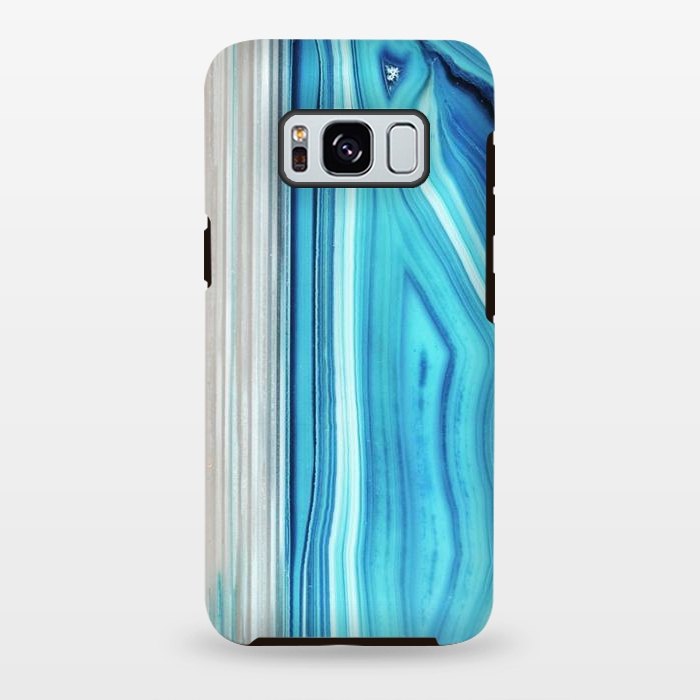 Galaxy S8 plus StrongFit Blue striped agata gemstone by Oana 