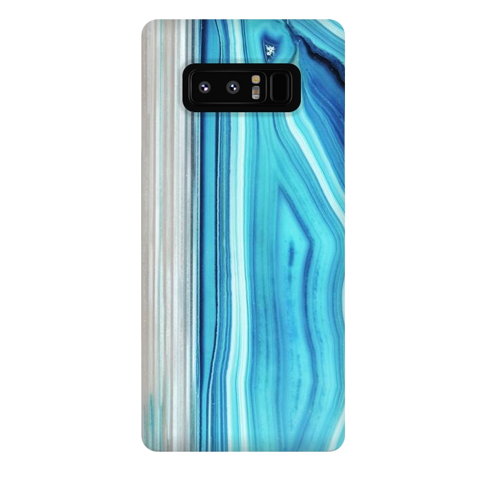 Galaxy Note 8 StrongFit Blue striped agata gemstone by Oana 