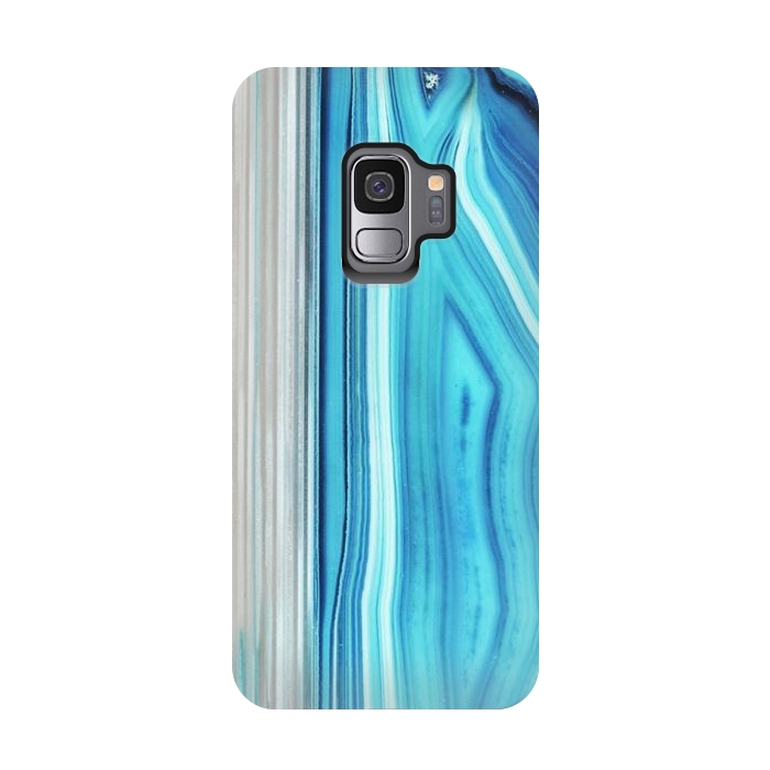 Galaxy S9 StrongFit Blue striped agata gemstone by Oana 