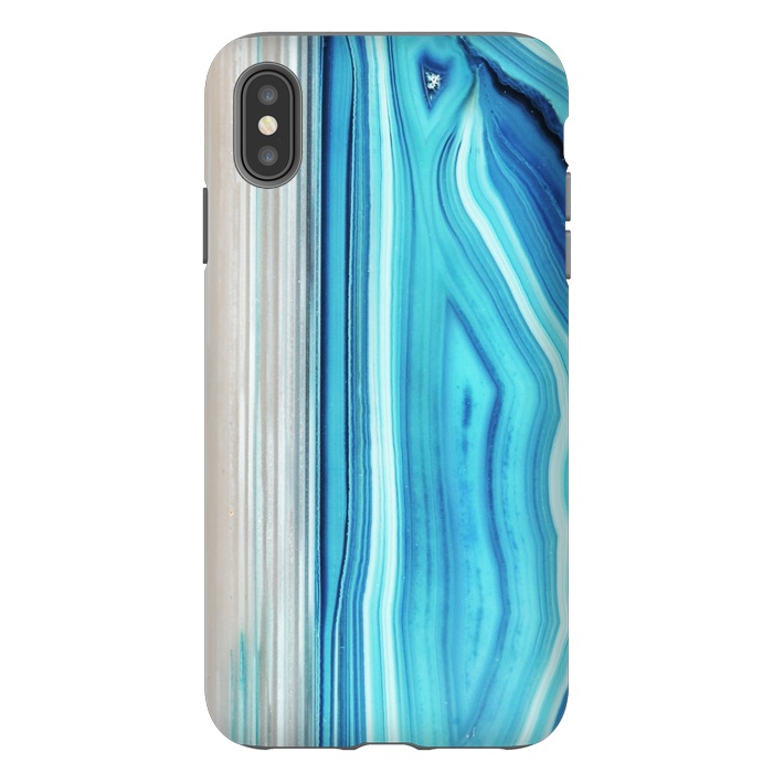 iPhone Xs Max StrongFit Blue striped agata gemstone by Oana 