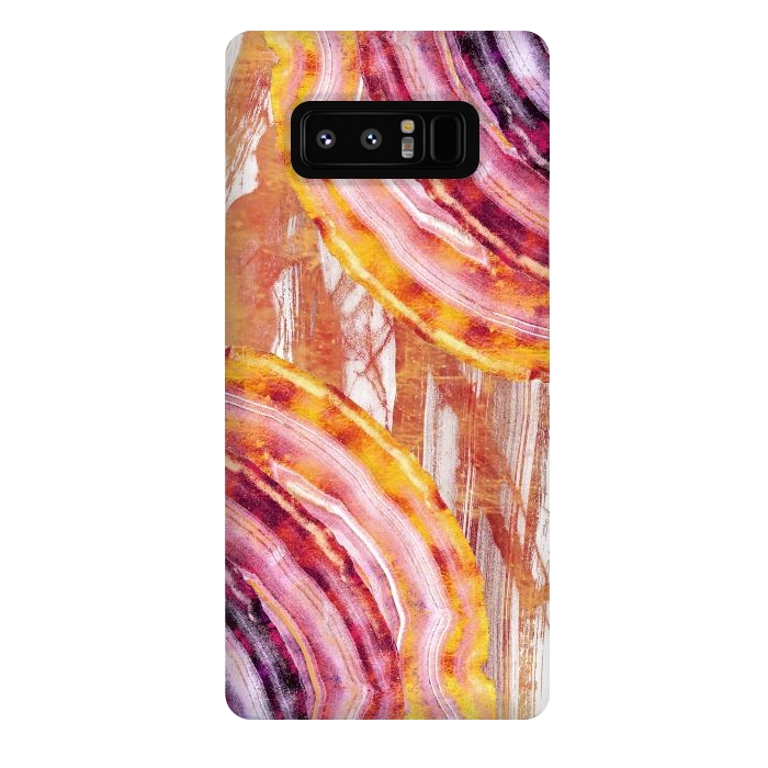 Galaxy Note 8 StrongFit Gold pink brushed marble gemstones by Oana 