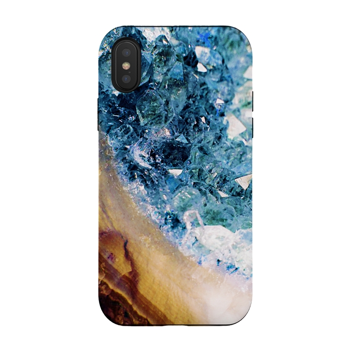 iPhone Xs / X StrongFit Blue gold precious gemstone by Oana 