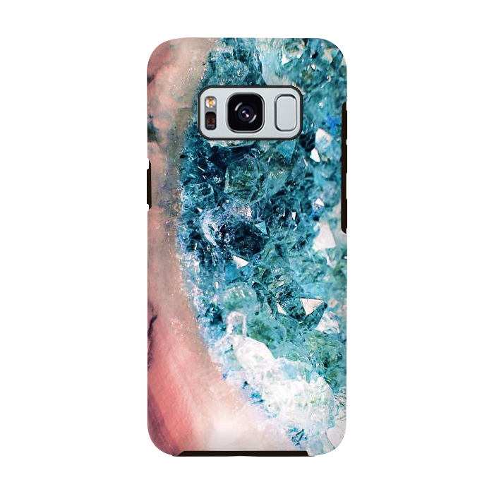 Galaxy S8 StrongFit Pink turquoise gemstones and crystals by Oana 