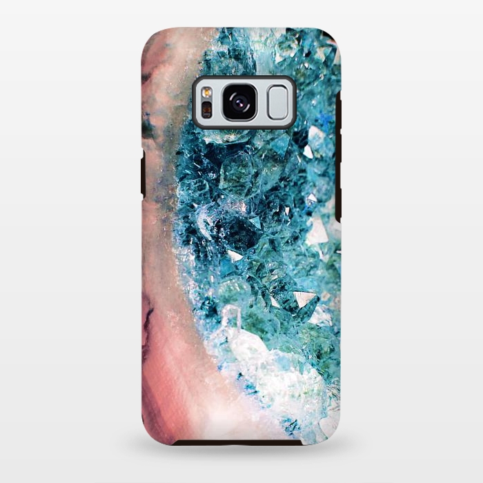 Galaxy S8 plus StrongFit Pink turquoise gemstones and crystals by Oana 