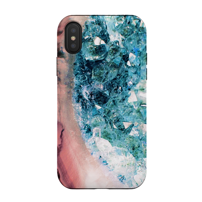 iPhone Xs / X StrongFit Pink turquoise gemstones and crystals by Oana 