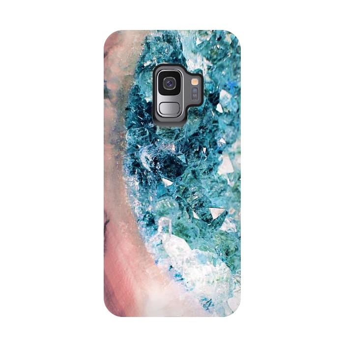 Galaxy S9 StrongFit Pink turquoise gemstones and crystals by Oana 