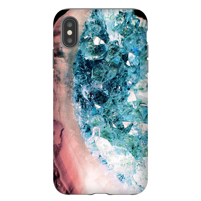 iPhone Xs Max StrongFit Pink turquoise gemstones and crystals by Oana 