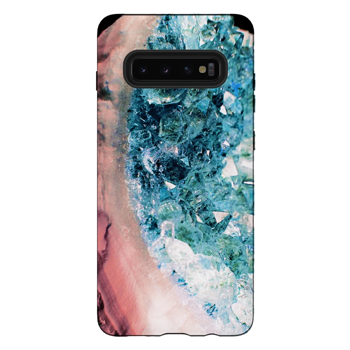 Galaxy S10 plus StrongFit Pink turquoise gemstones and crystals by Oana 